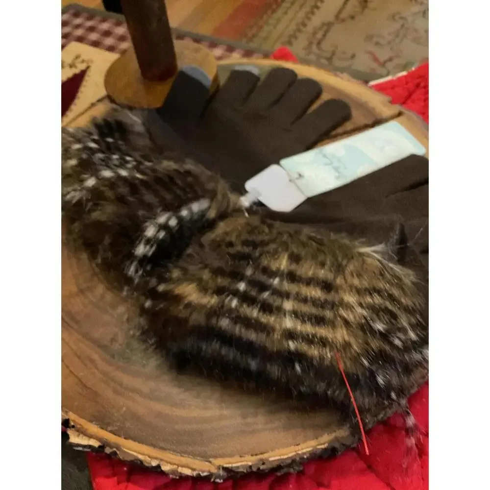 Mud Pie Smart Screen Gloves with Faux Fur Cuff